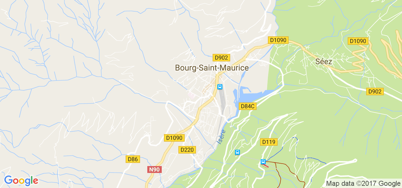 map de la ville de Bourg-Saint-Maurice