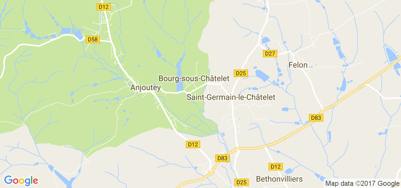 map de la ville de Bourg-sous-Châtelet