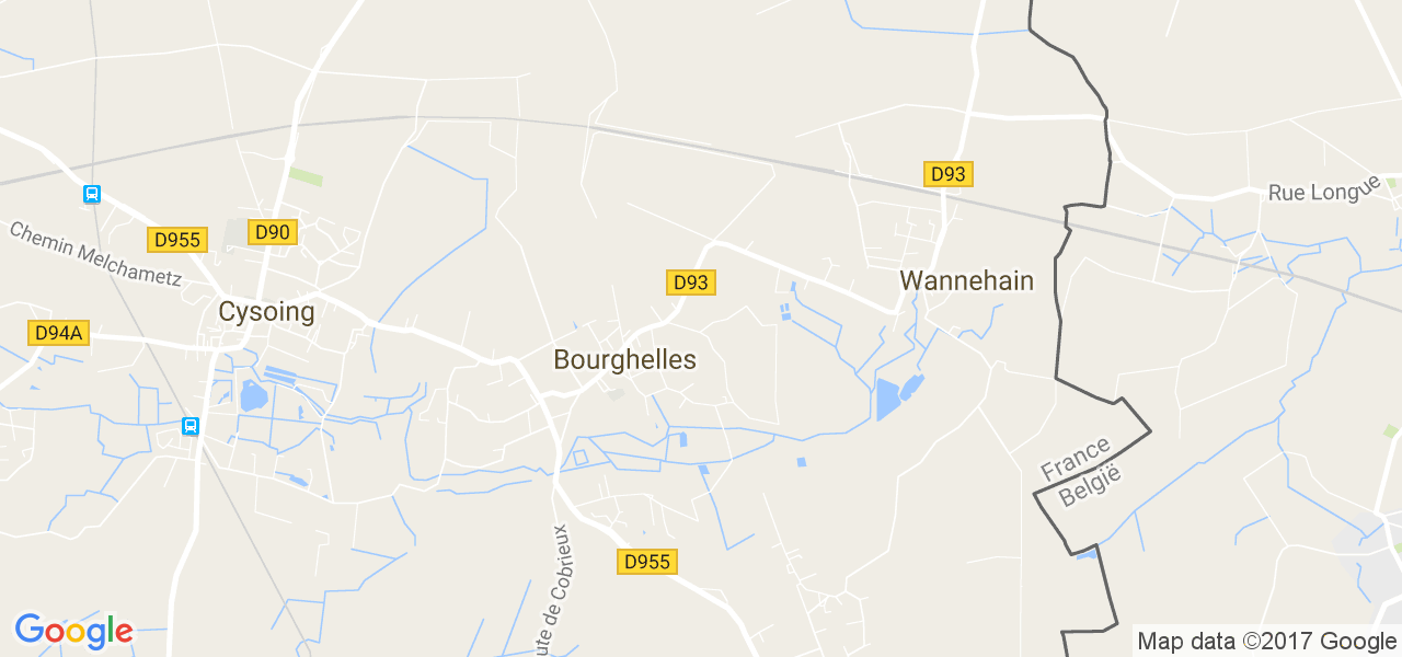 map de la ville de Bourghelles