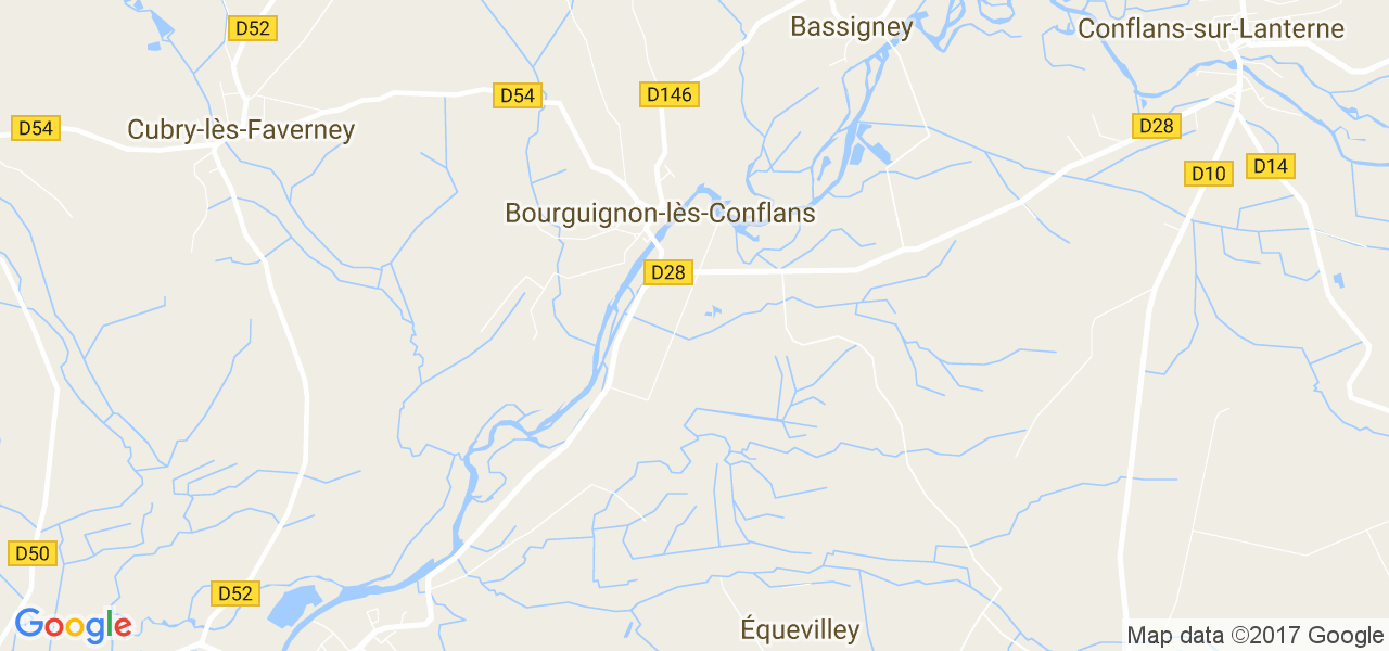 map de la ville de Bourguignon-lès-Conflans