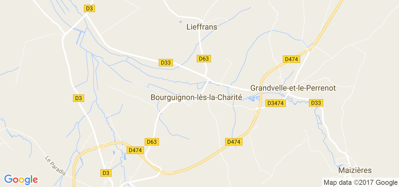 map de la ville de Bourguignon-lès-la-Charité