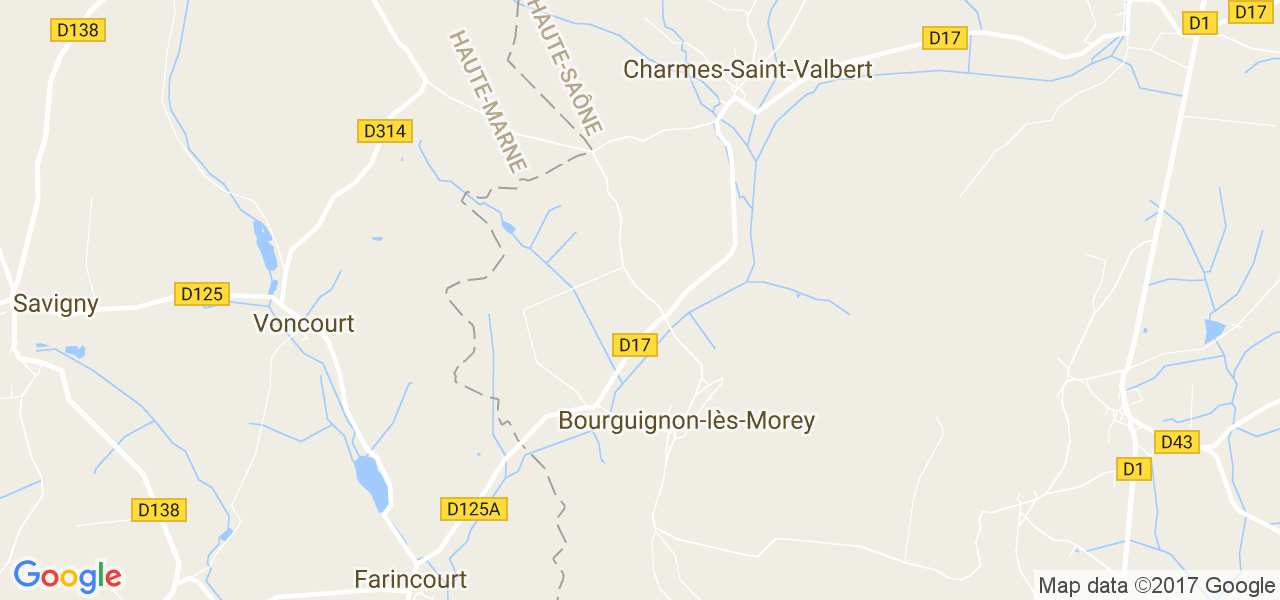 map de la ville de Bourguignon-lès-Morey