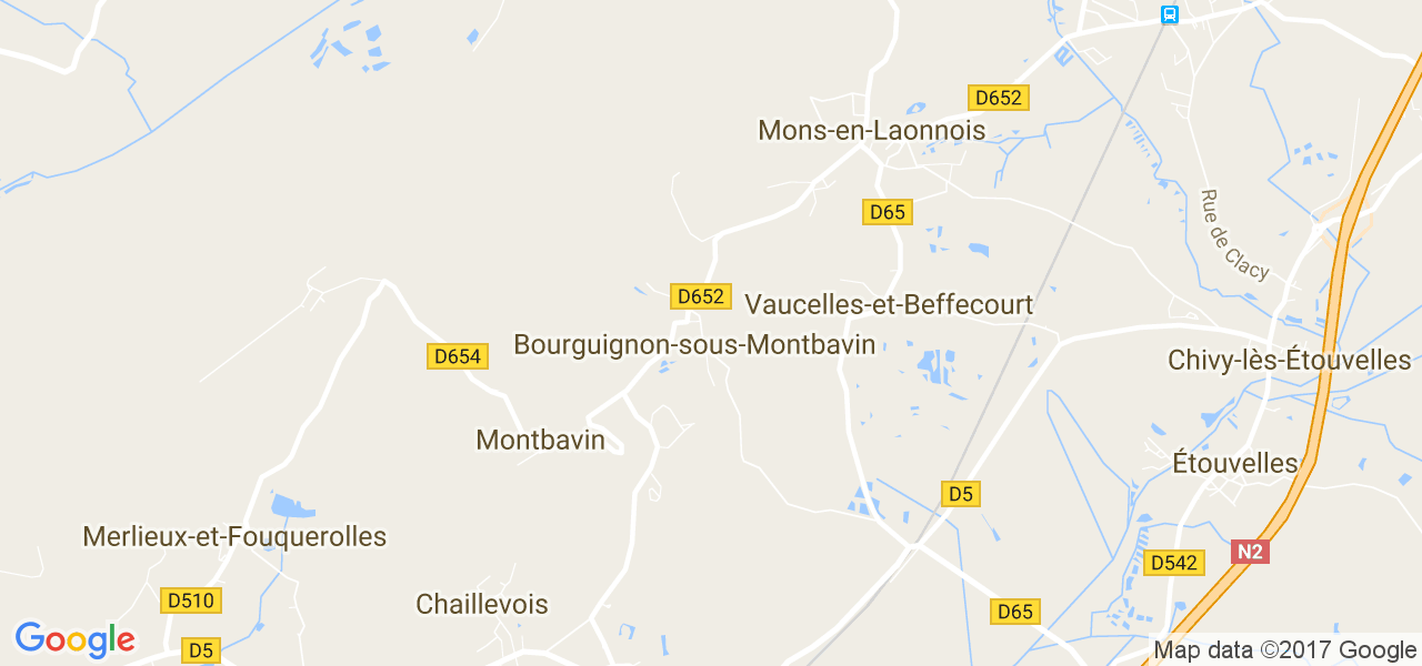 map de la ville de Bourguignon-sous-Montbavin