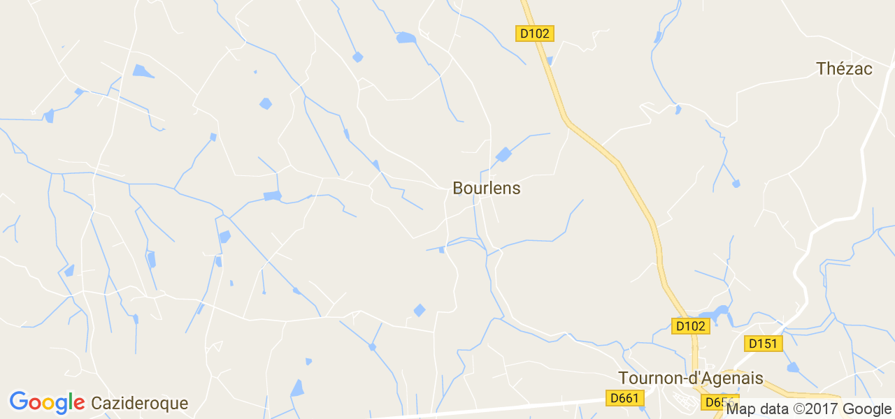 map de la ville de Bourlens