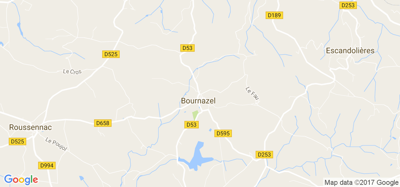 map de la ville de Bournazel