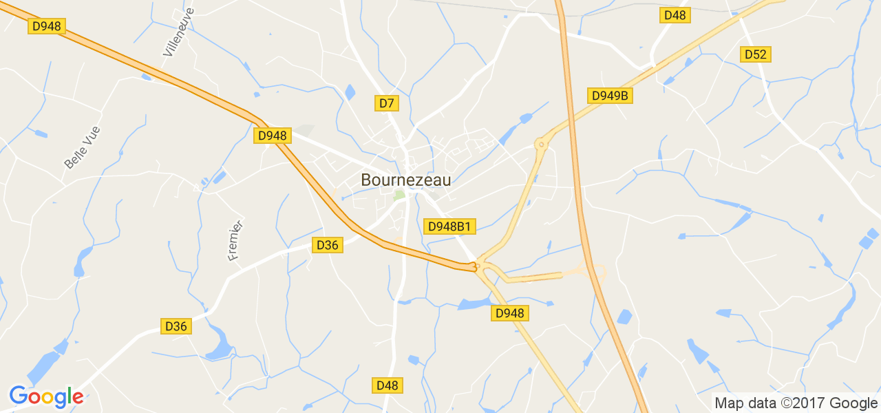 map de la ville de Bournezeau