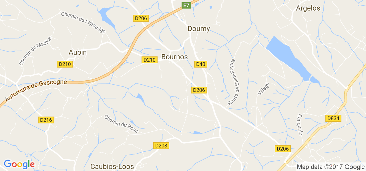 map de la ville de Bournos