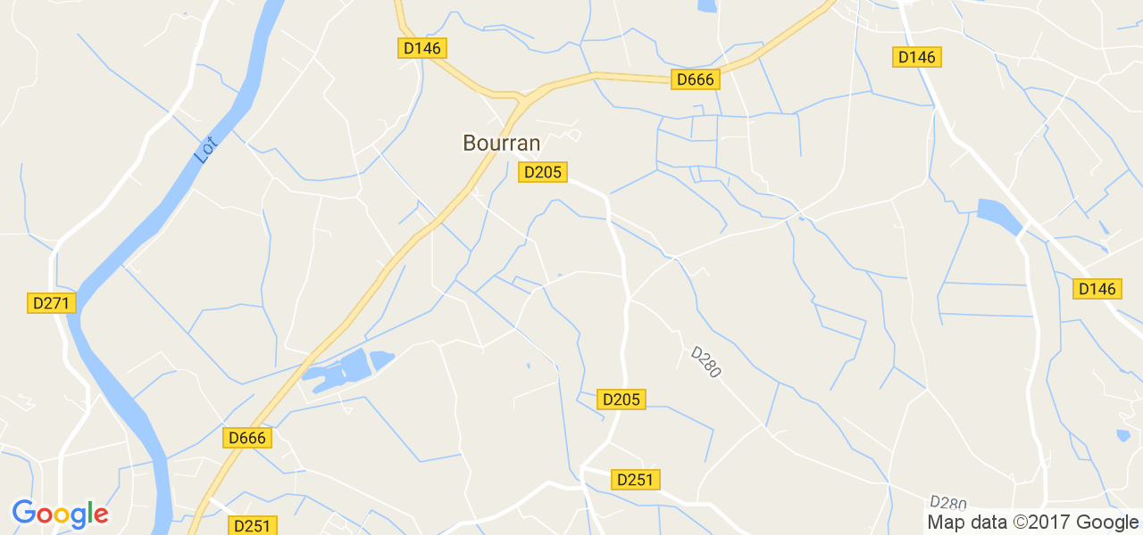 map de la ville de Bourran