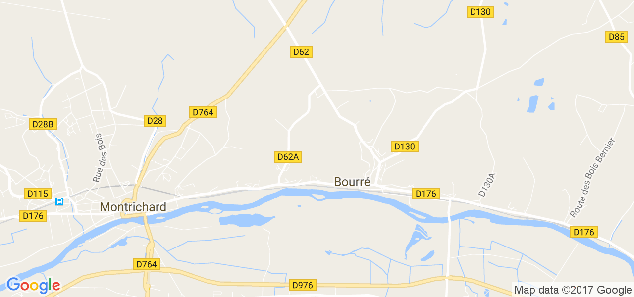 map de la ville de Bourré