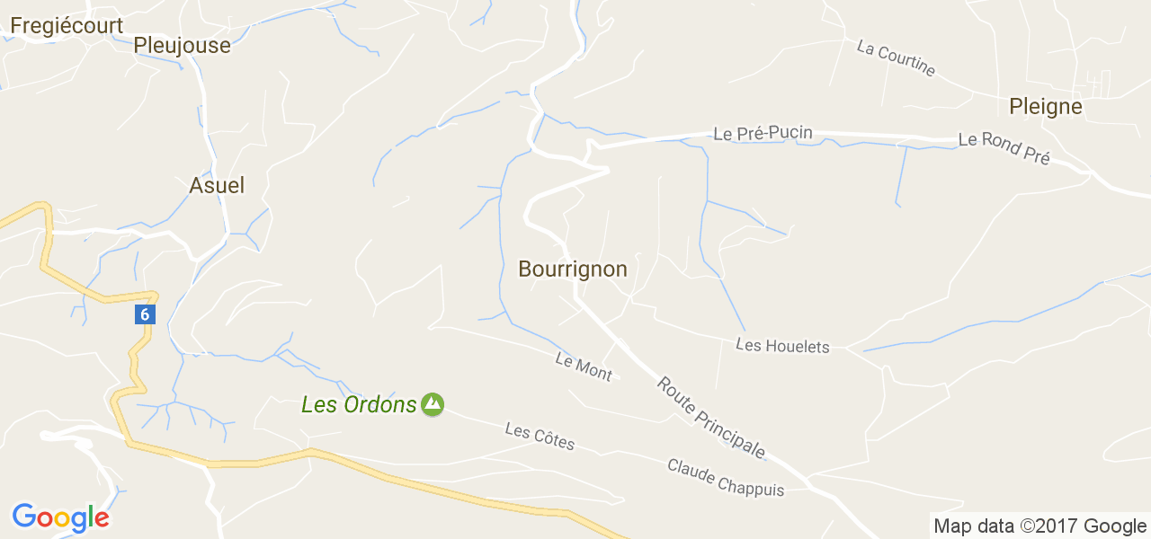 map de la ville de Bourrignon