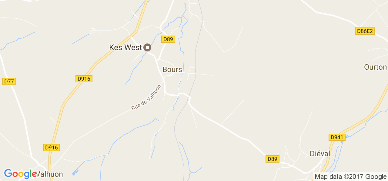 map de la ville de Bours