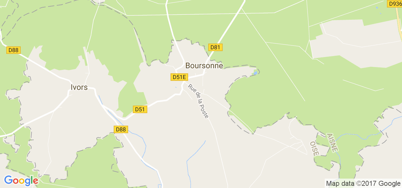 map de la ville de Boursonne