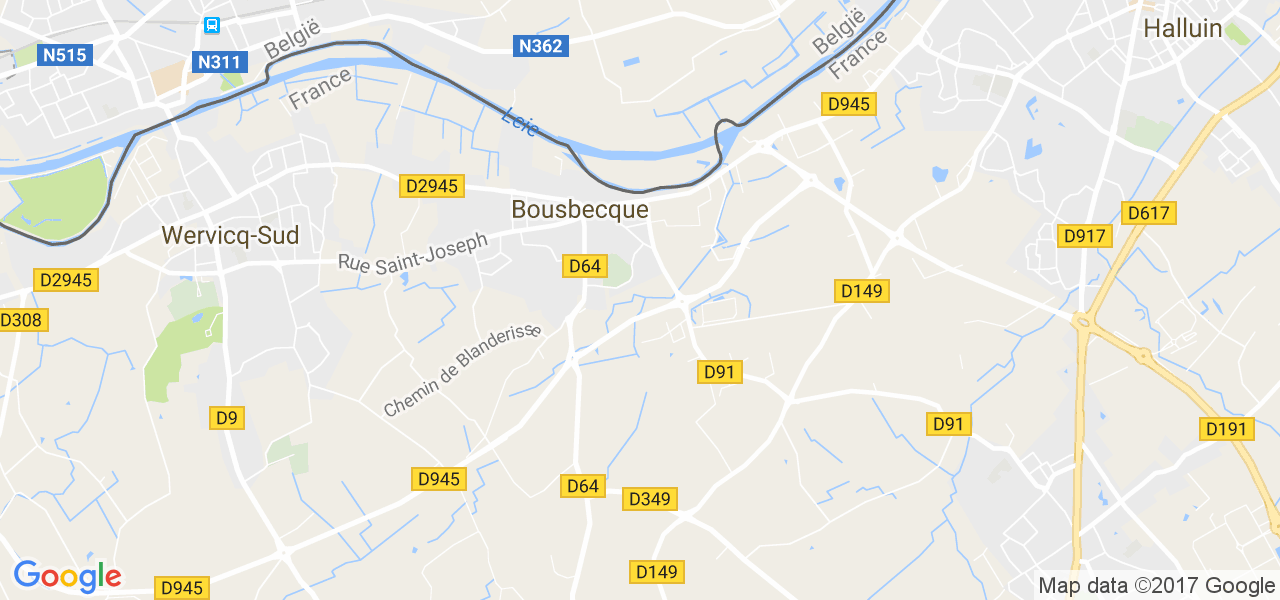 map de la ville de Bousbecque