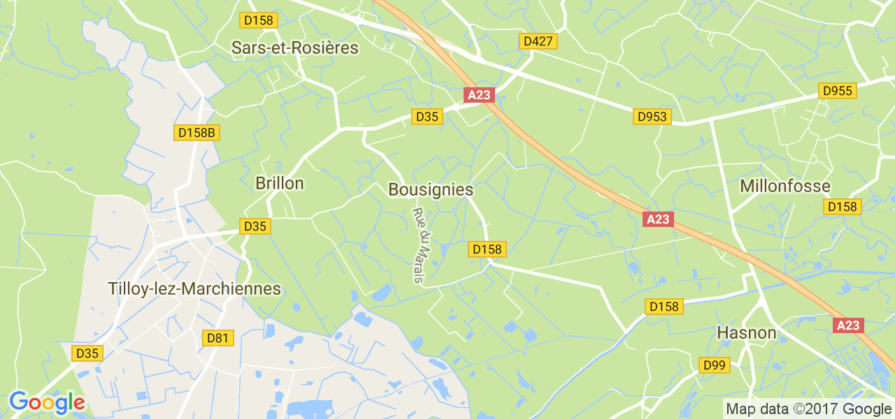 map de la ville de Bousignies