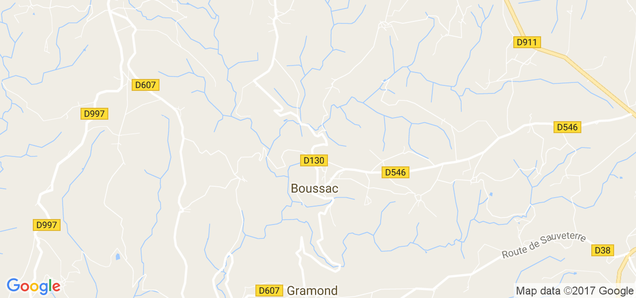 map de la ville de Boussac