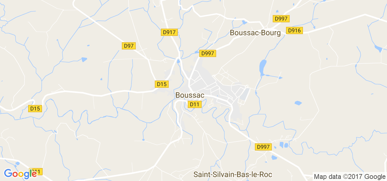 map de la ville de Boussac