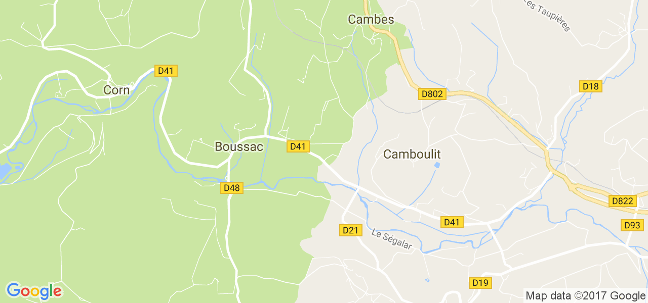 map de la ville de Boussac