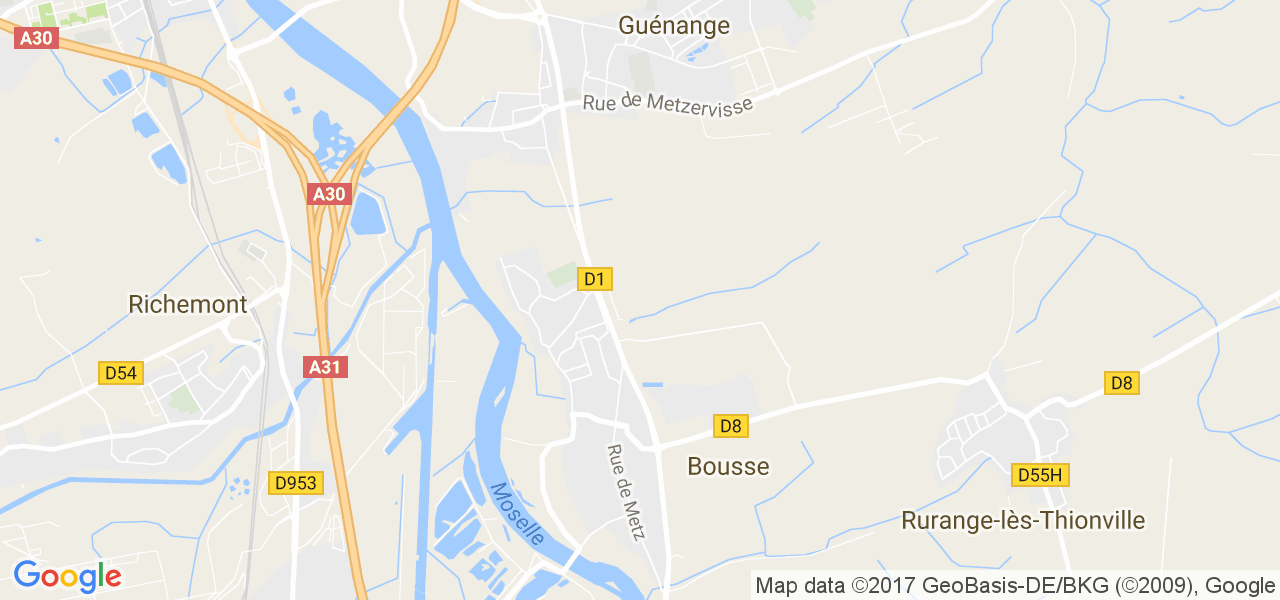 map de la ville de Bousse