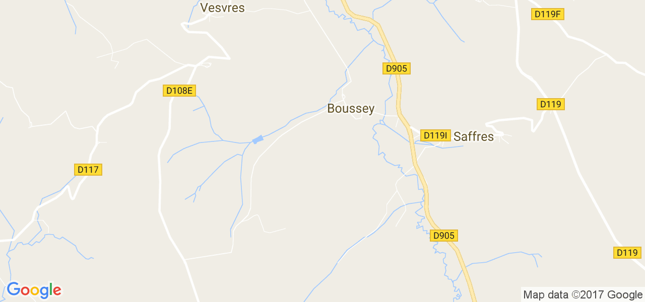 map de la ville de Boussey