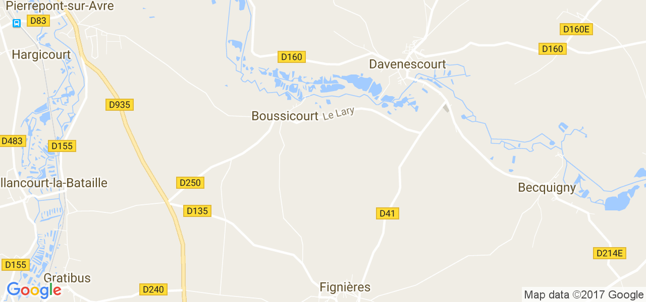 map de la ville de Boussicourt