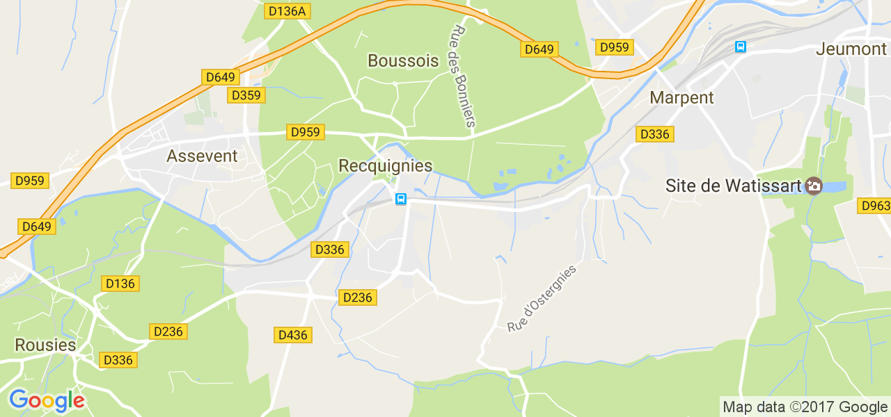 map de la ville de Boussois