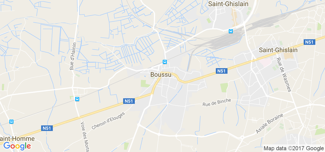 map de la ville de Boussu