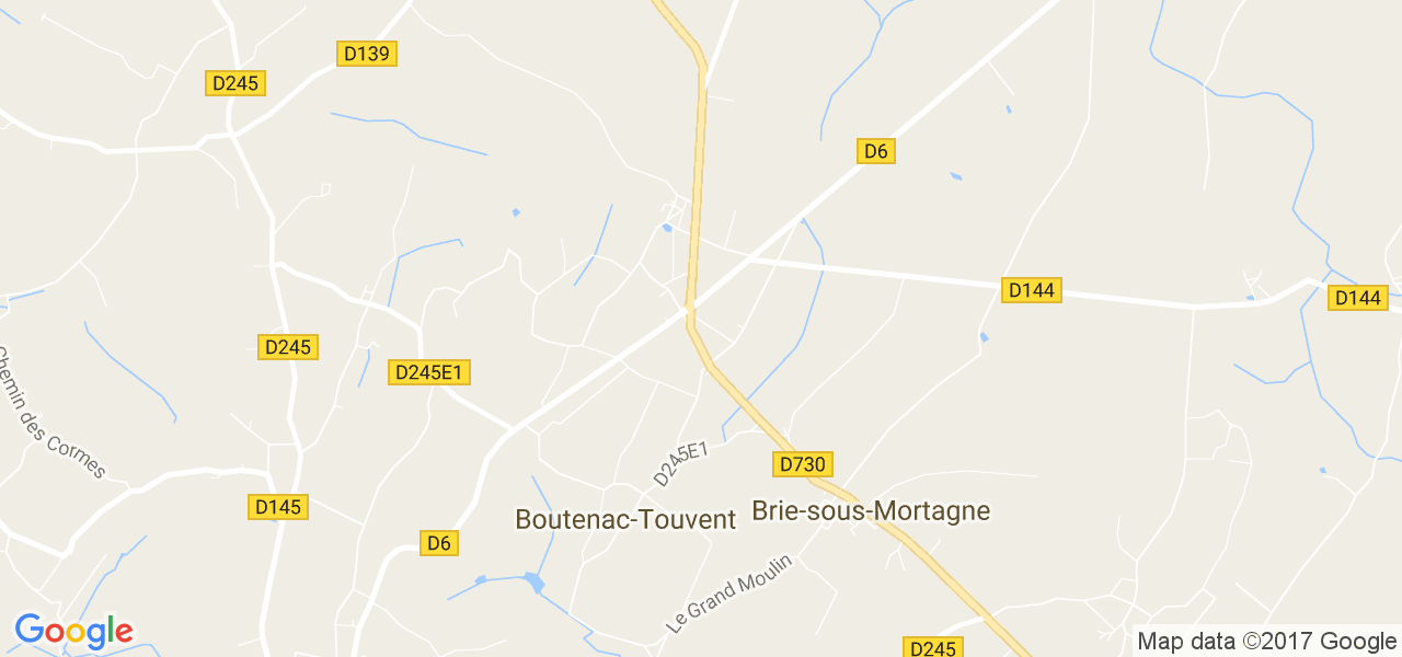 map de la ville de Boutenac-Touvent