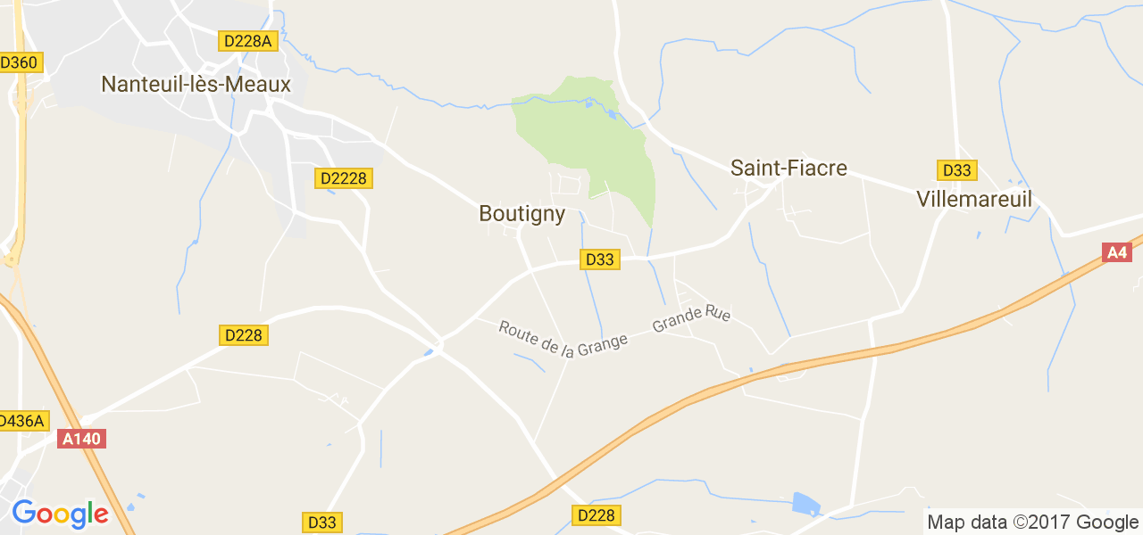 map de la ville de Boutigny