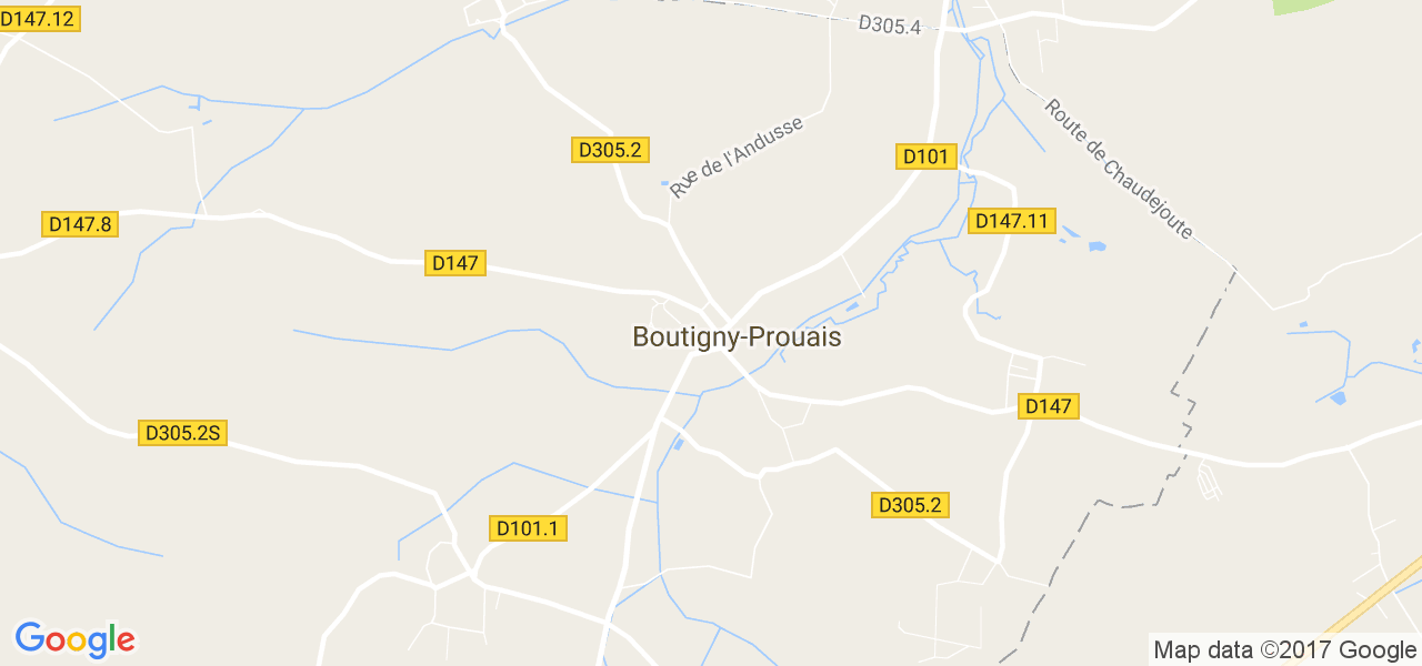 map de la ville de Boutigny-Prouais