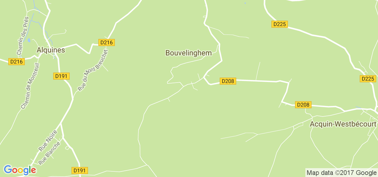 map de la ville de Bouvelinghem