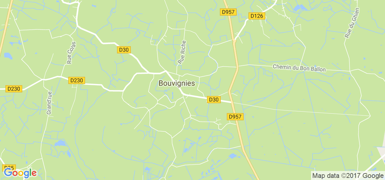 map de la ville de Bouvignies