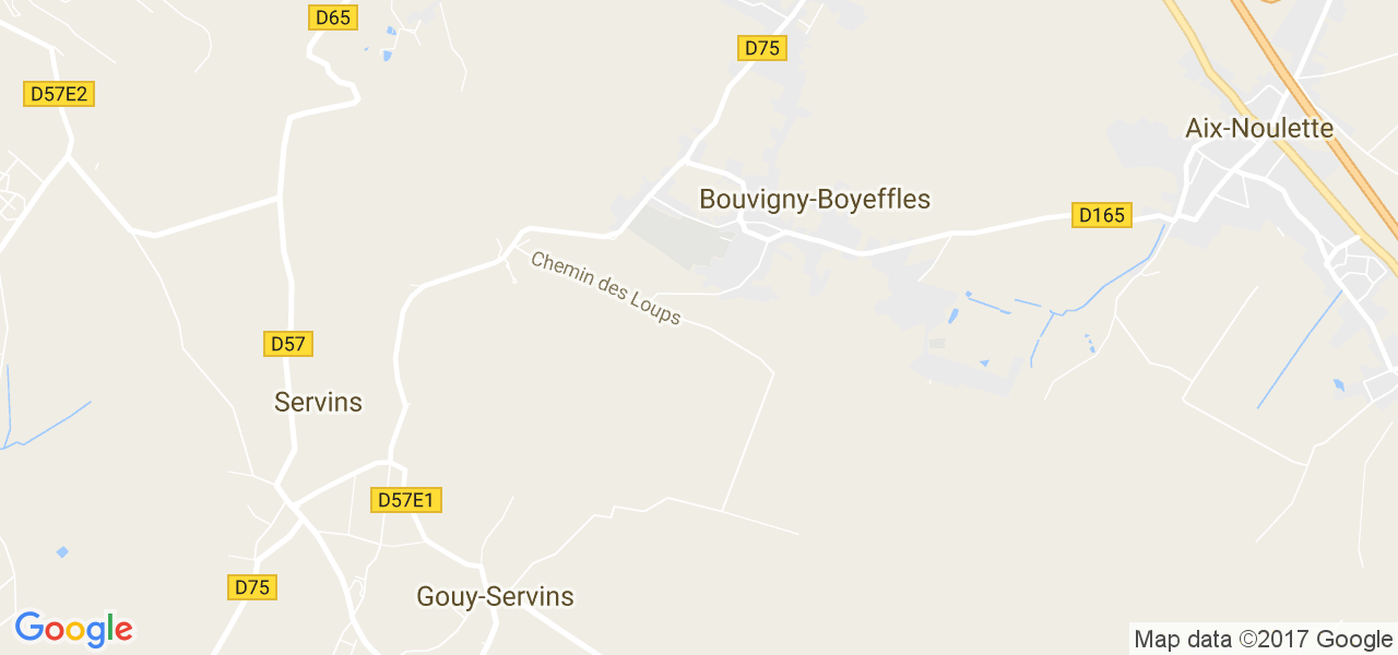 map de la ville de Bouvigny-Boyeffles