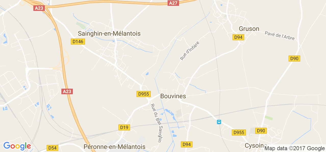 map de la ville de Bouvines