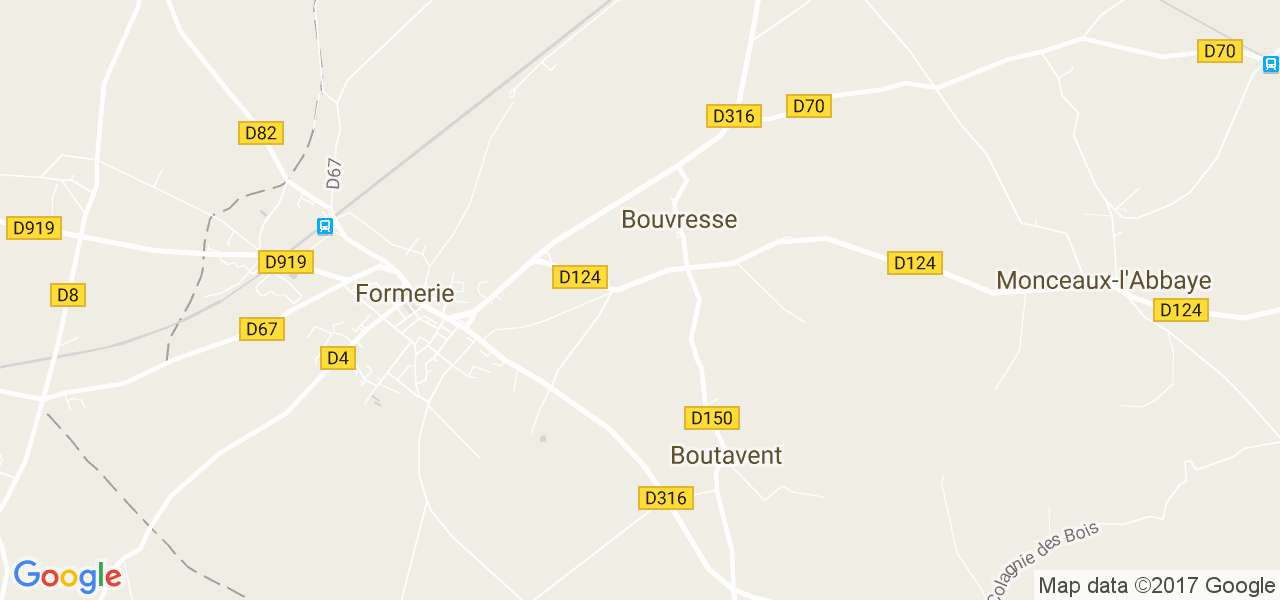 map de la ville de Bouvresse