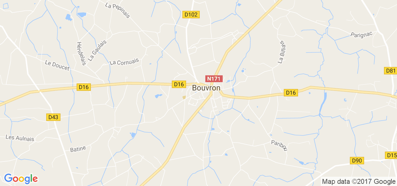 map de la ville de Bouvron