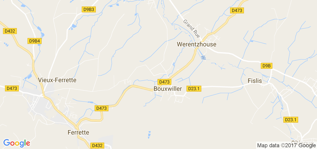 map de la ville de Bouxwiller