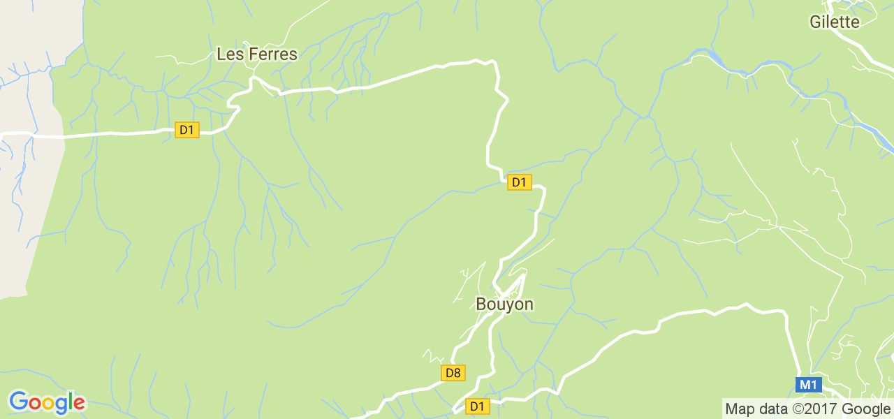 map de la ville de Bouyon