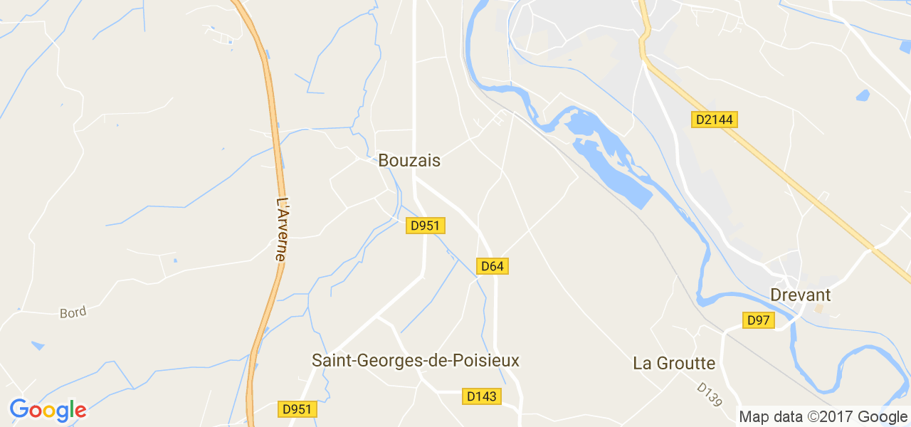 map de la ville de Bouzais