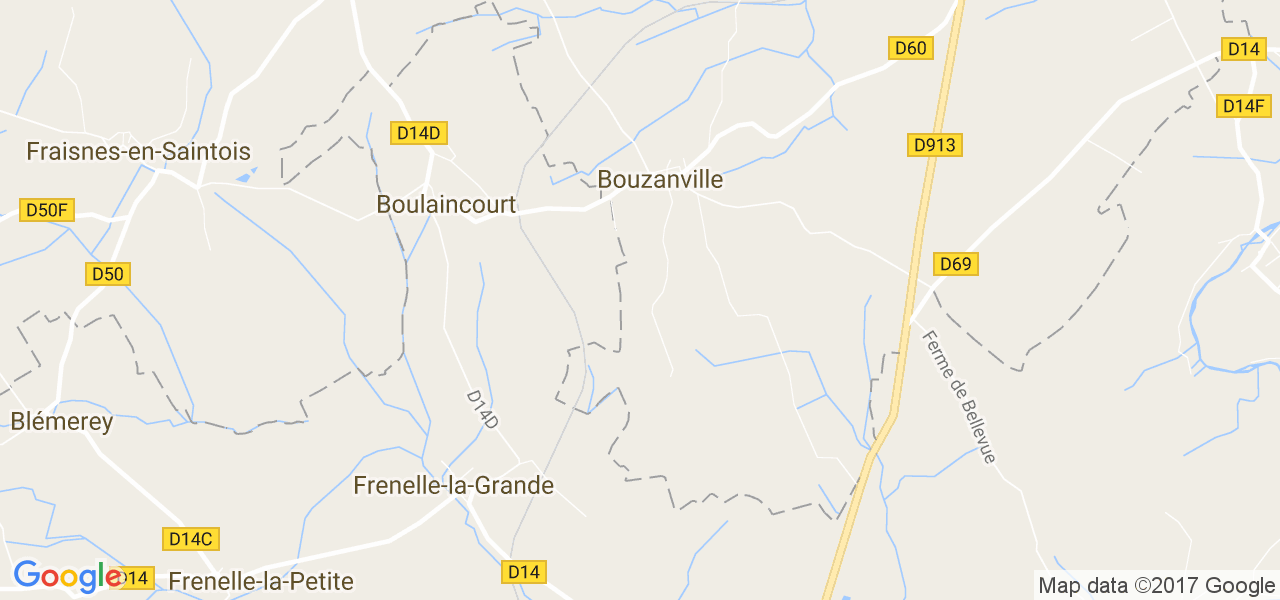 map de la ville de Bouzanville