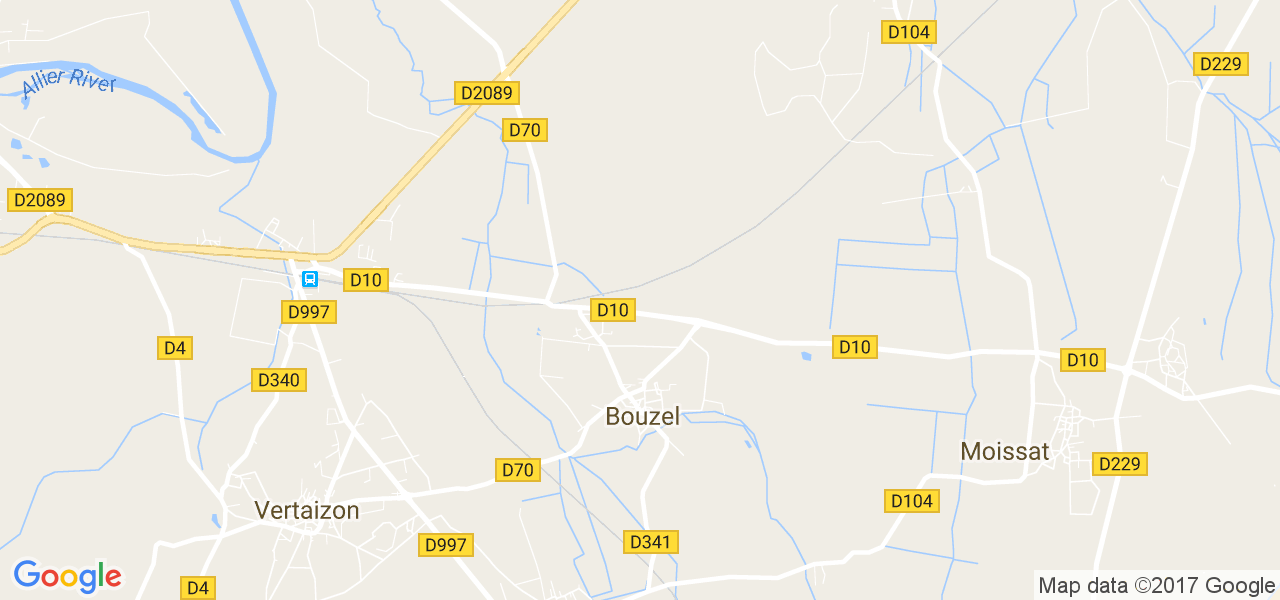 map de la ville de Bouzel