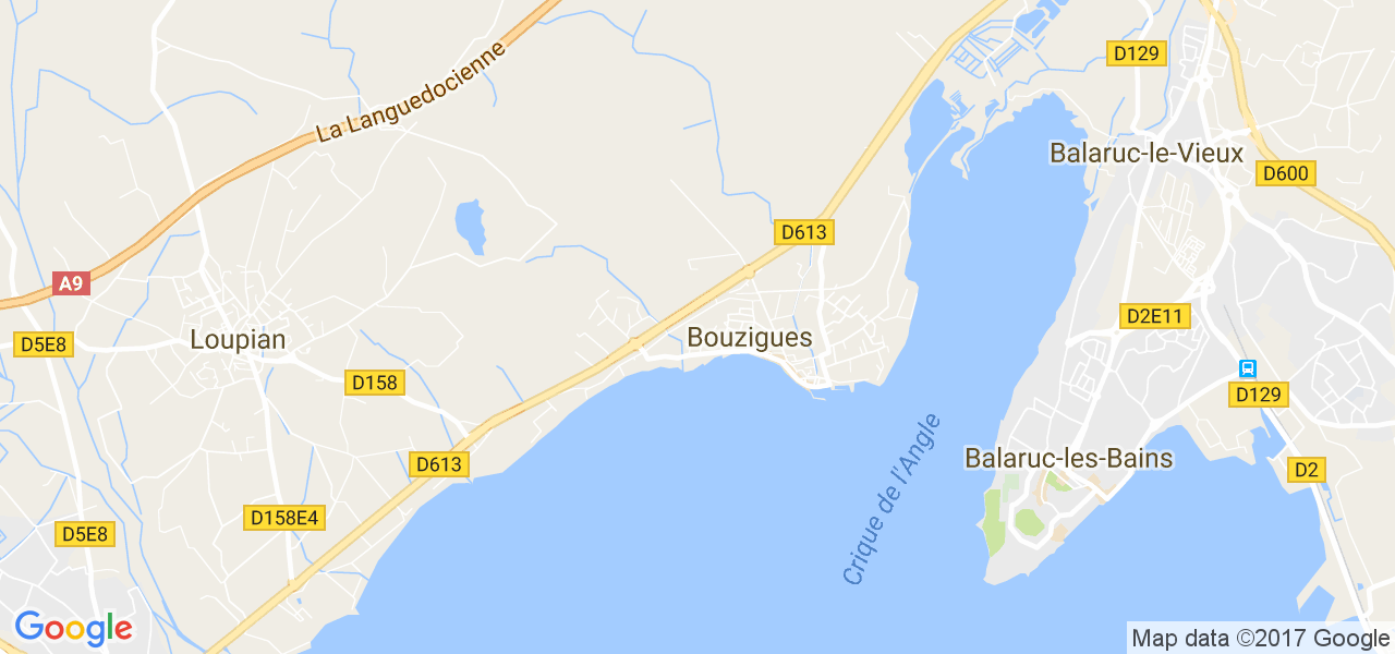 map de la ville de Bouzigues