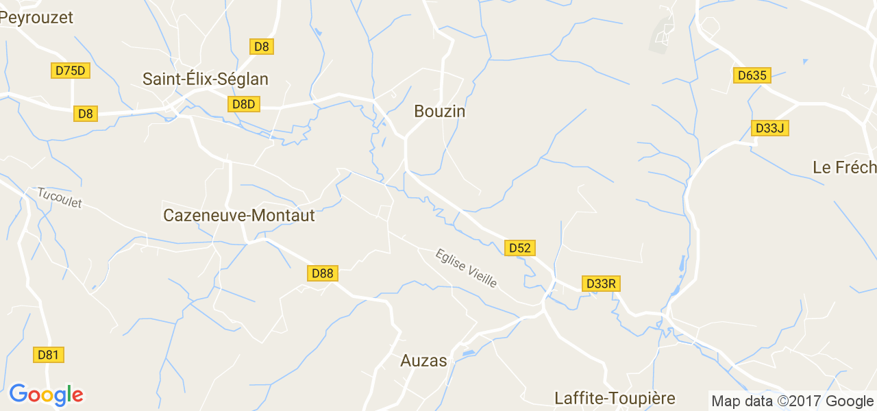 map de la ville de Bouzin