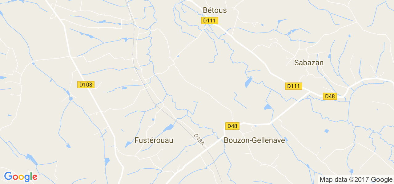 map de la ville de Bouzon-Gellenave