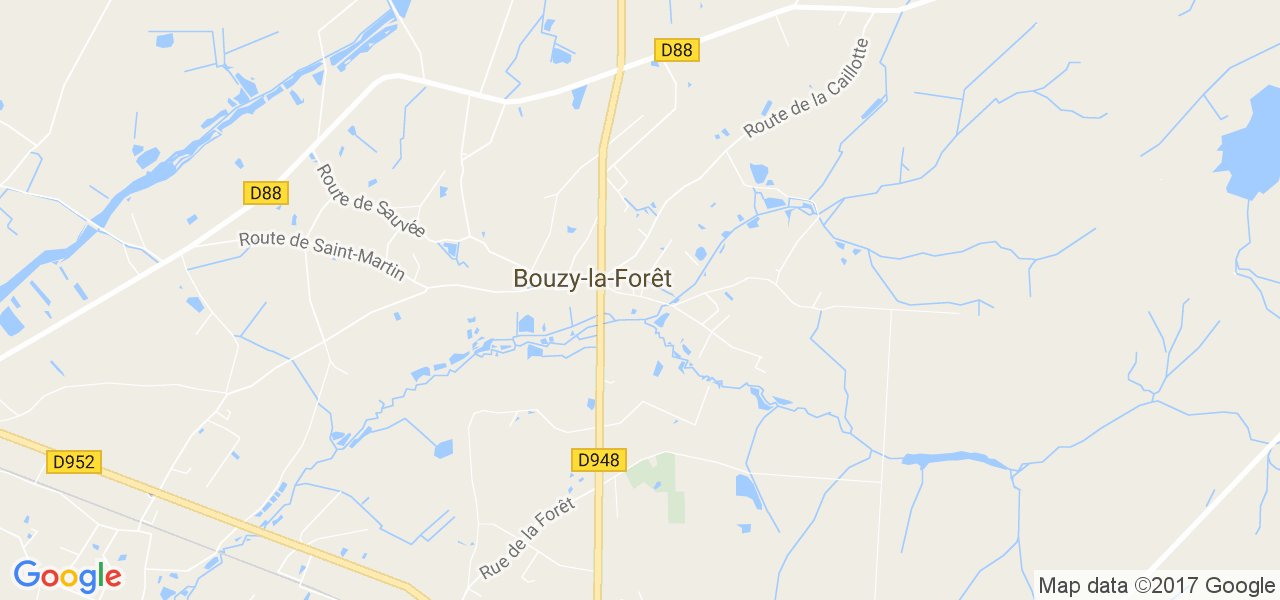 map de la ville de Bouzy-la-Forêt