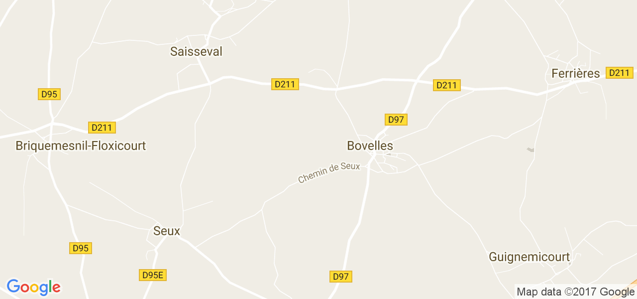 map de la ville de Bovelles