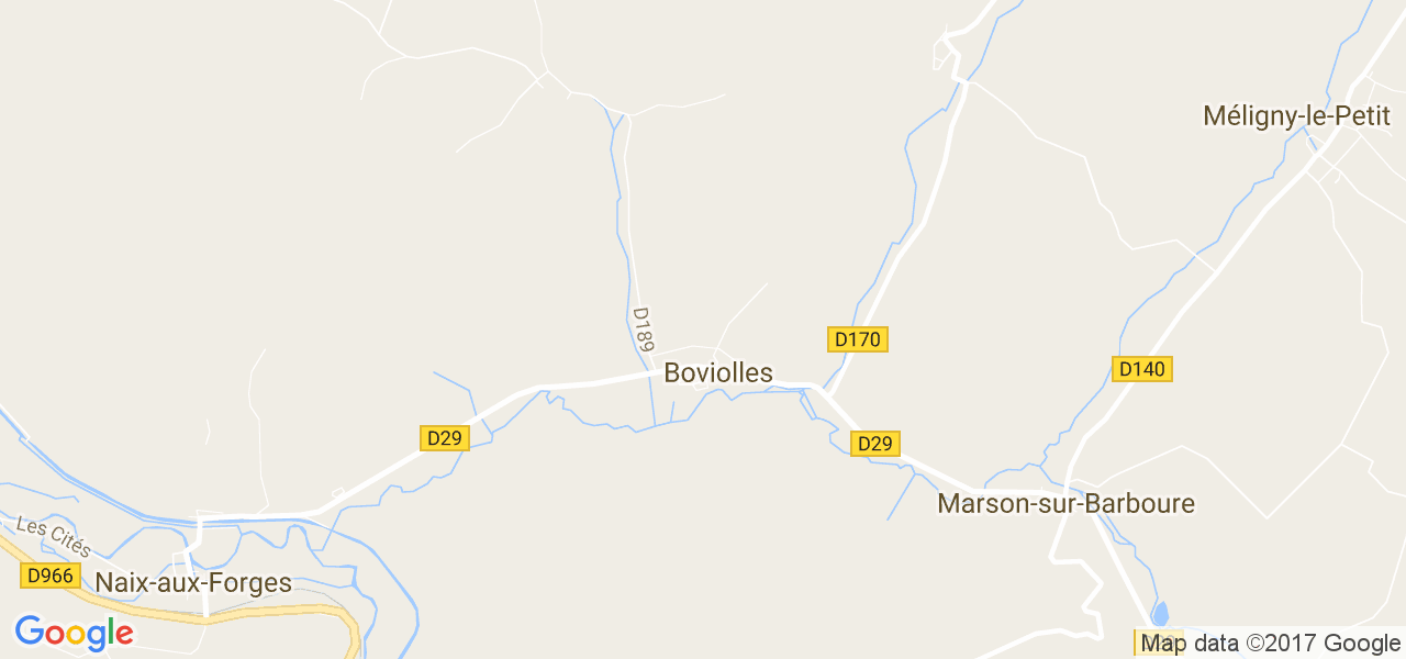 map de la ville de Boviolles