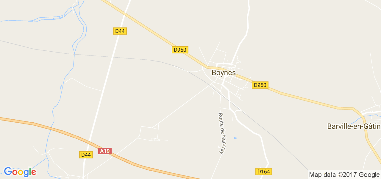 map de la ville de Boynes