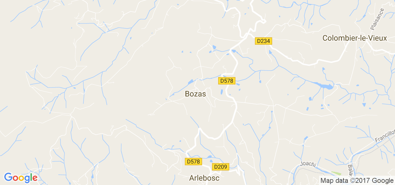 map de la ville de Bozas