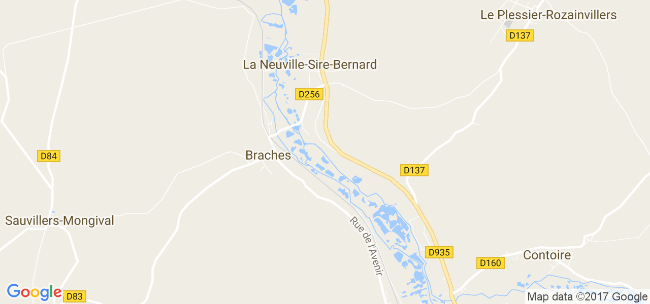 map de la ville de Braches