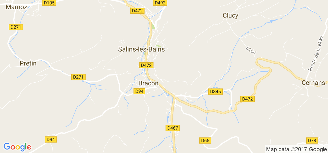 map de la ville de Bracon